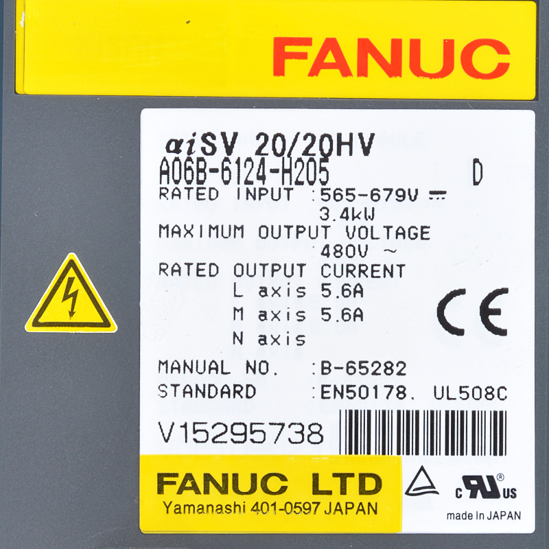100% Original Fanuc 6 Axis Robot - Fanuc drives A06B-6124-H205 Fanuc aisv 20/20HV servo– Weite detail pictures